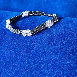 Black Double-Strand Beaded Bracelet